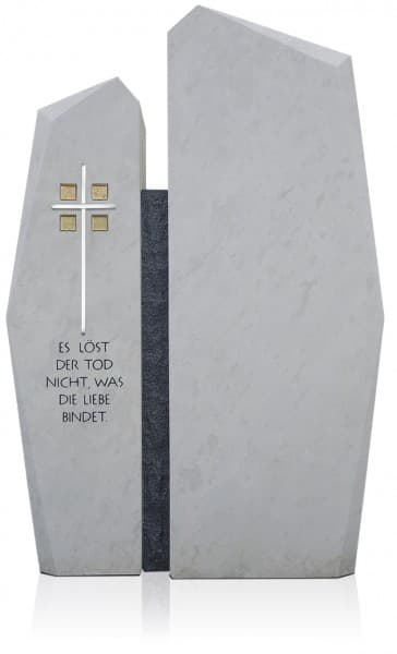 Grabdenkmal 9965* – Atlantic Beige und Black mit Ornament A2049