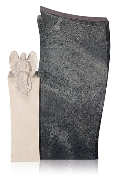 Grabdenkmal 10000* – Alexandria und Atlantic Beige mit Ornament Engel Nr. 1