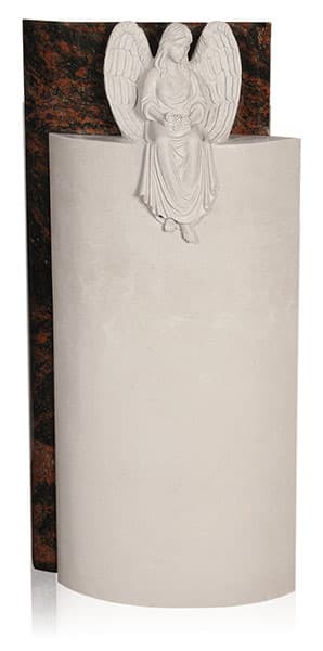 Grabdenkmal 7204A – Aurindi und Atlantic Beige mit Ornament Engel Nr. 1