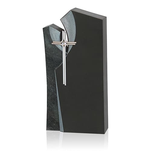 Grabstein-Veredelung mit Metallkreuz